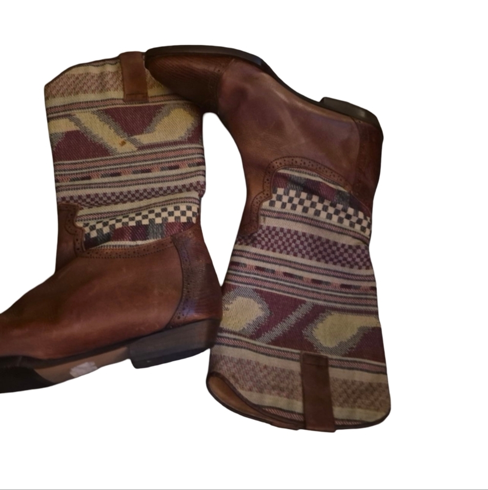 Colorful Patterned Leather Boots  for Women